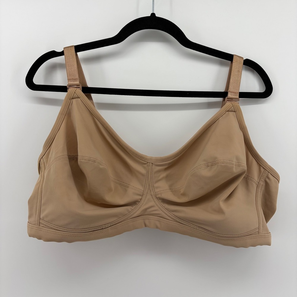 Comfort Choice Nude Wireless Full‎ Coverage Bra 44DD 27-0035-9 Beige